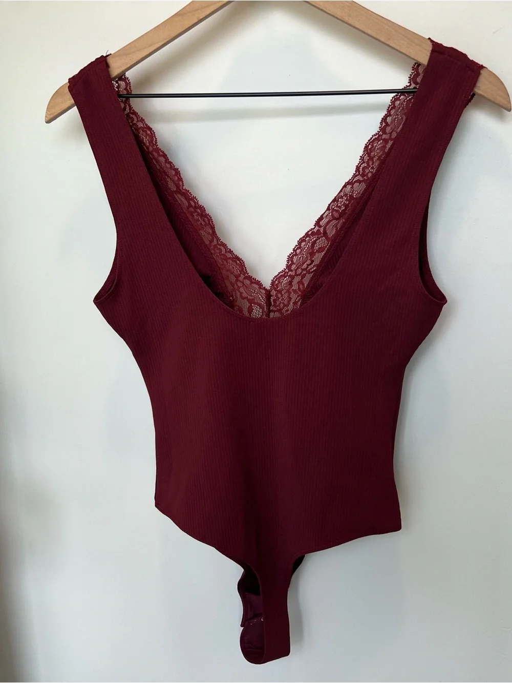 NWT Free People Intimately Women's First Call Bodysuit Pomegranite Wine - size S